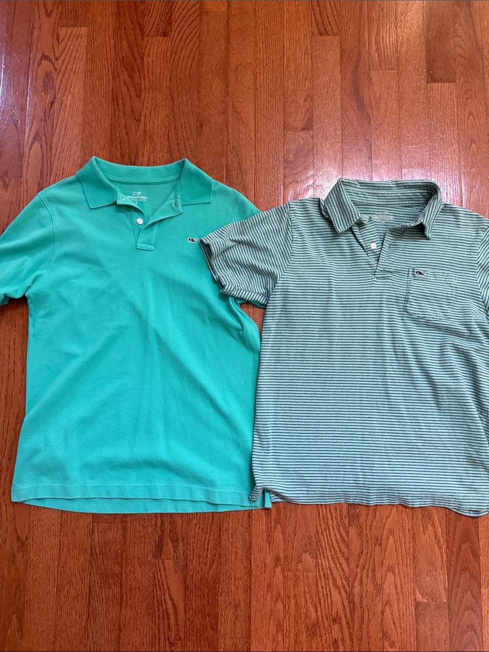 Vineyard Vines Teal and Seafoam Boys' Size Large Polos Lot of 2